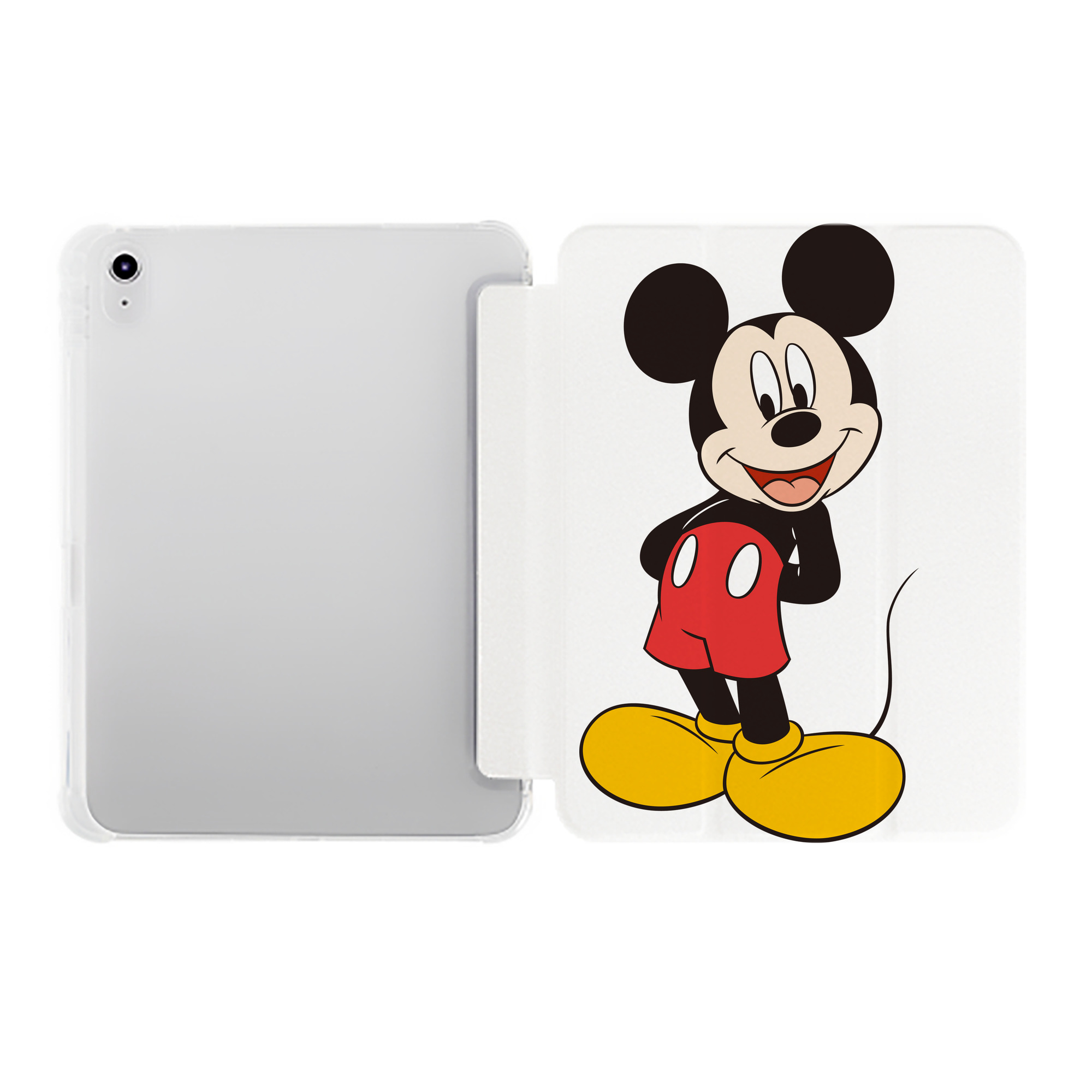 （画像用） ミッキーマウス Mickey Mouse IPad ケース ペン収納付き 三つ折りスタンド PUレザー×シリコン 対応機種9.5/10.5/10.9インチ